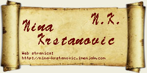 Nina Krstanović vizit kartica